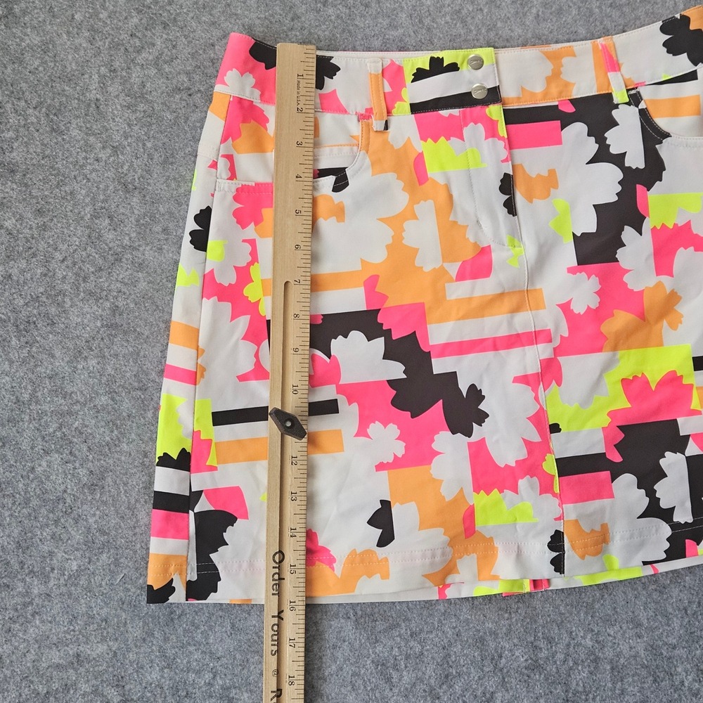 Slazenger Impulse Floral Printed Golf Skort Neon Abstract White Pink Size 4 NEW - Picture 4 of 7
